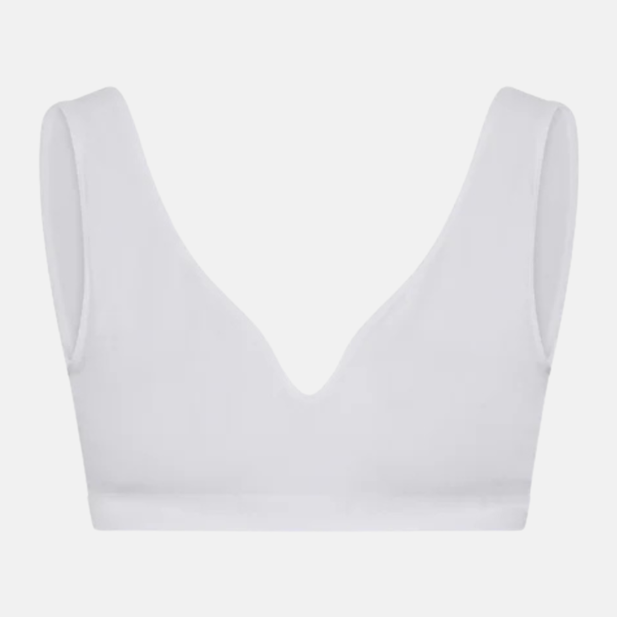 Image of Hvid bh top i bambus med bred strop