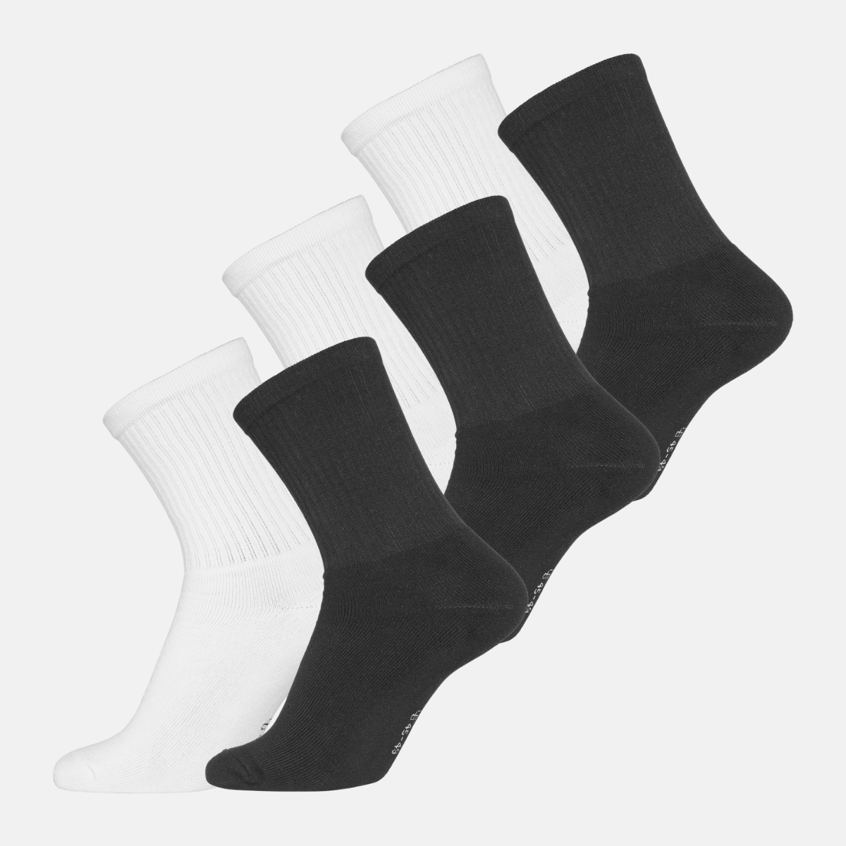 Image of 6 par bambus tennissokker sort/hvid