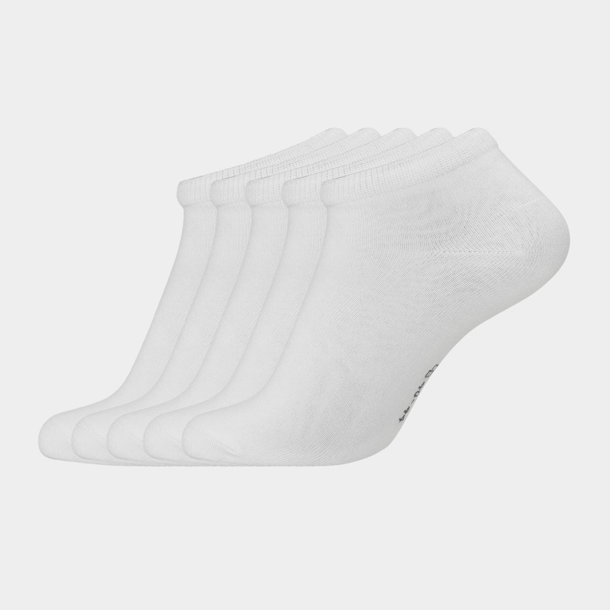 Image of 5 par hvide bambus ankelstrømper