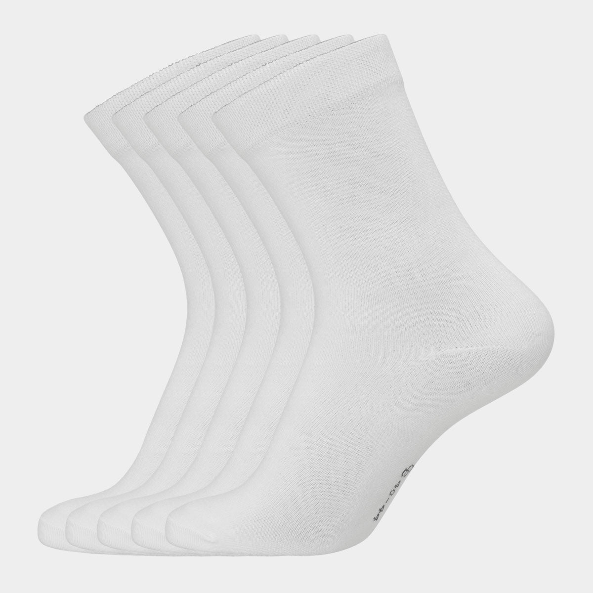 Image of 5 par hvide bambus strømper