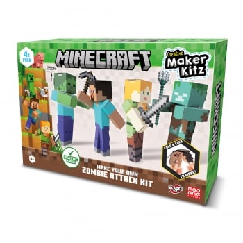 MINECRAFT Leikkisetti koottava zombiehyökkäys
