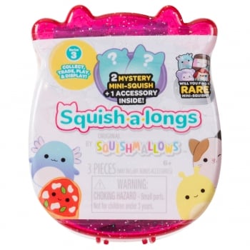 SQUISHMALLOWS SQUISH-A-LONGS yllätyspakkaus, 2 hahmoa, 2,5 cm