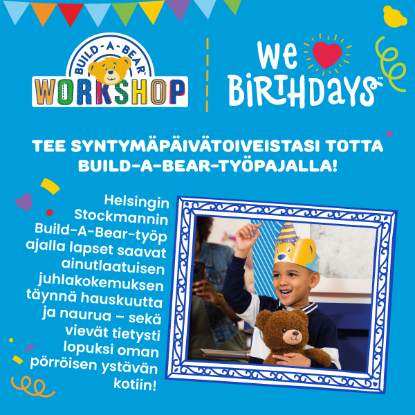 Tee syntymäpäivätoiveistasi totta Build-A-Bear-työpajalla!