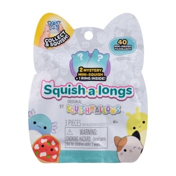 SQUISHMALLOWS SQUISH-A-LONGS yllätyspakkaus, 2 hahmoa, 2,5 cm