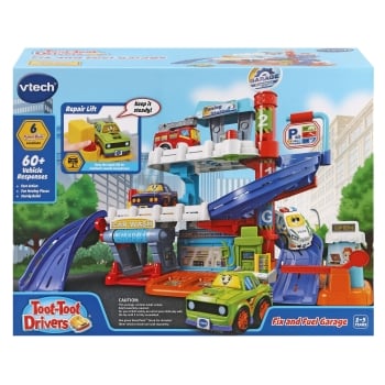 VTECH Interaktiivinen Toot-toot drivers Korjaa ja tankkaa -autotalli (englanninkielinen)
