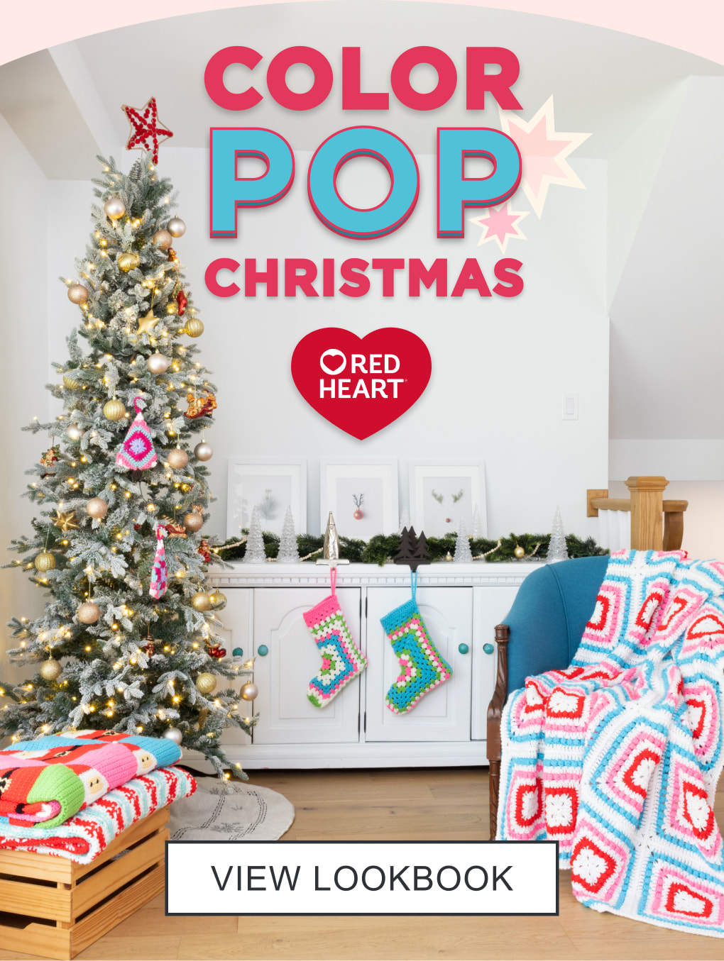 Red Heart Color Pop Christmas Pattern Collection