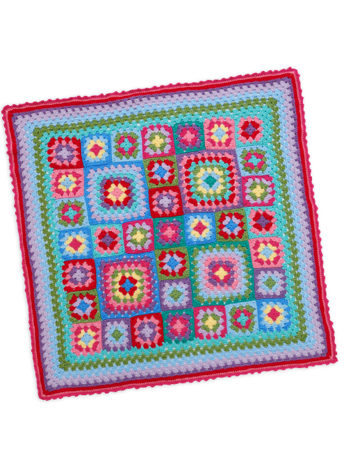 Bright Granny Crochet Throw