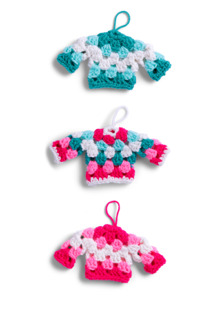 Crochet Granny Sweater Ornaments