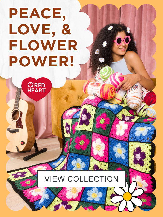 Free Red Heart All In One Flower Power Patterns