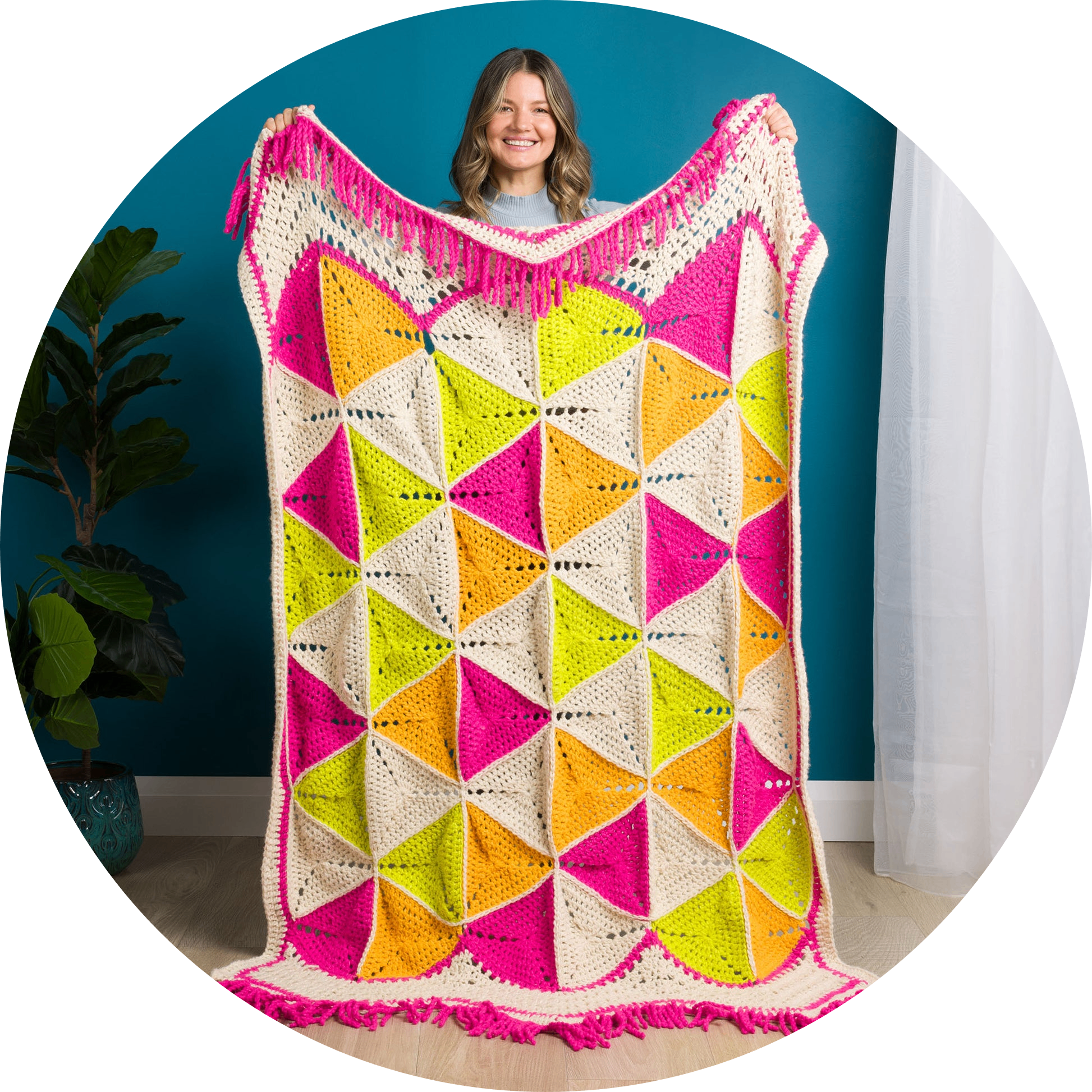 Tessellated Triangles Crochet Throw Pattern