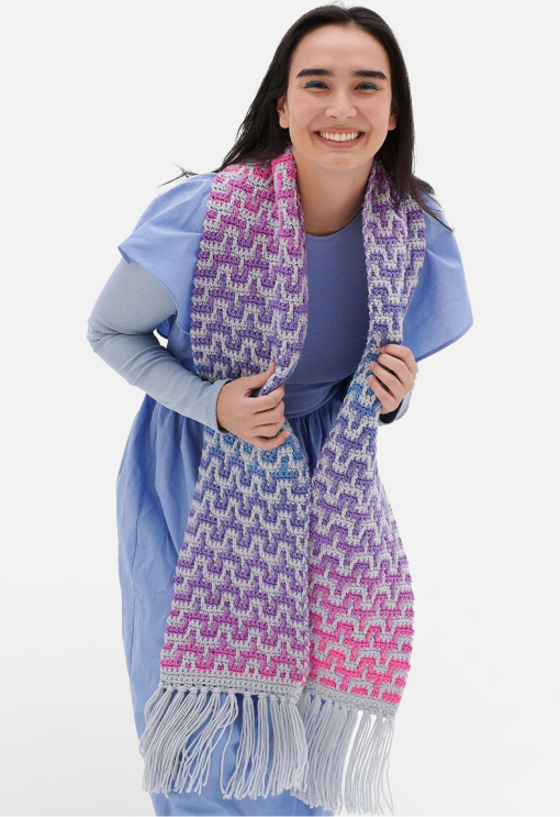 Mosaic Crochet Scarf Pattern