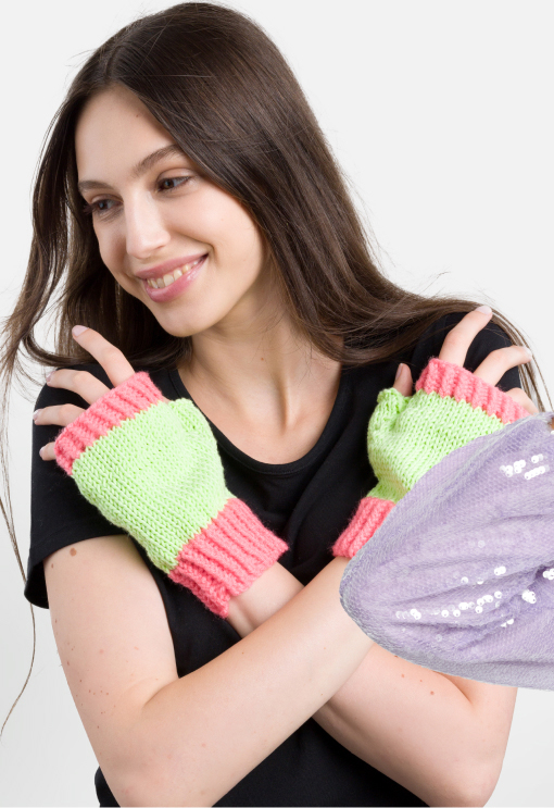 Radiant Ribbed Knit Fingerless Mittens Pattern