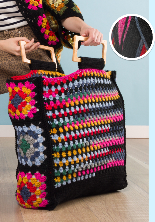 Free Granny Squares & Stripes Crochet Tote Pattern