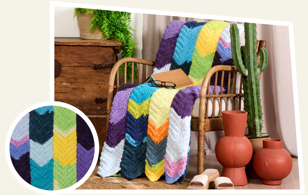 Free Crochet Chevron Panels Blanket