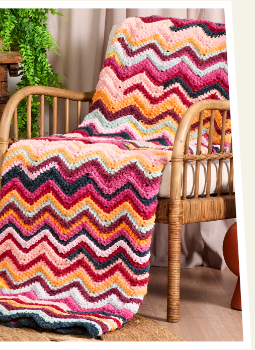 Free Patchwork Perfection Crochet Chevron Blanket Pattern