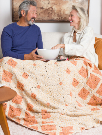 Free Crochet Citrine Sunset Blanket Pattern