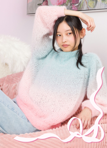 Free Pastel Bubble Knit Pullover