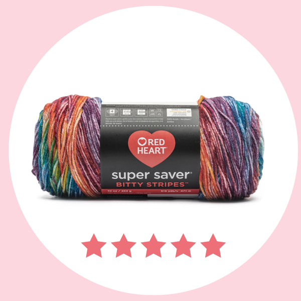 Save 40% Off Red Heart Super Saver Bitty Stripes