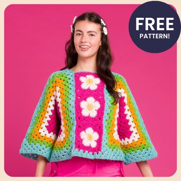 Blooming Hexi Crochet Pullover - Free Pattern