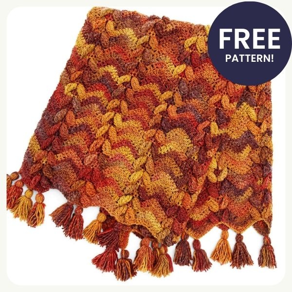 Bernat Waves & Leaves Crochet Blanket Pattern