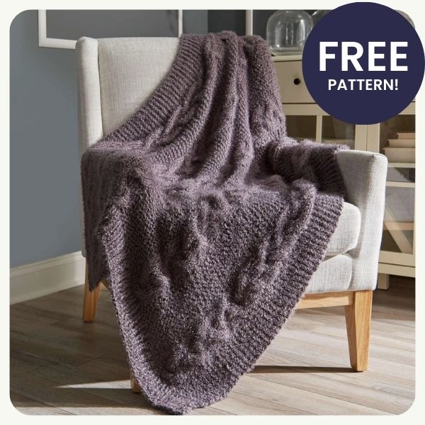 Red Heart Braided Cable Knit Throw Pattern