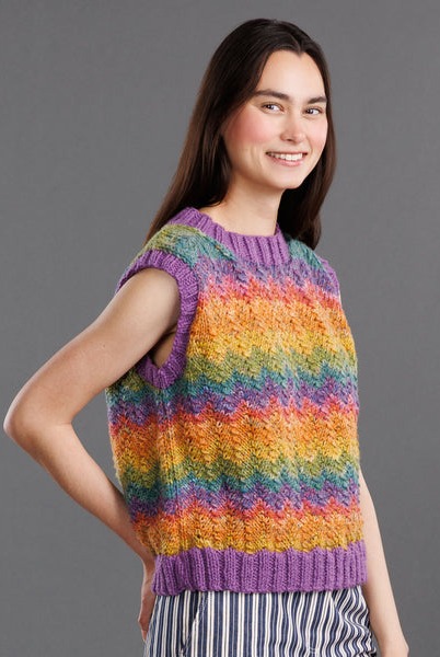 Red Heart Knit Ziggy Vest Pattern