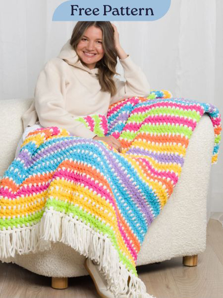 Bernat Feel the Colors Crochet Blanket