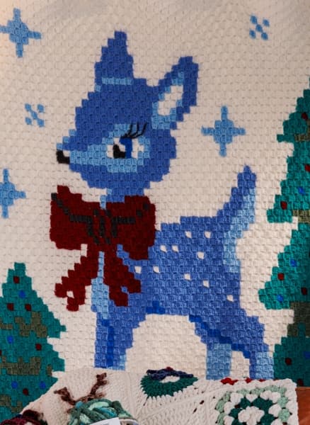 Red Heart Feeling Fawncy Crochet Corner-to-Corner Blanket Pattern