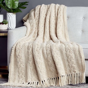 Caron Braided Cable Crochet Blanket Pattern