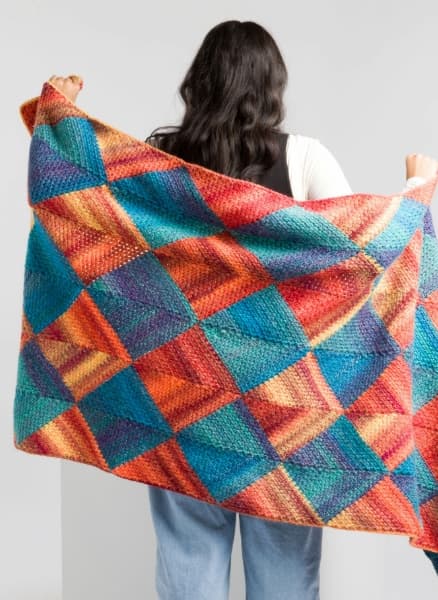 Caron Harlequin Crochet Rectangular Shawl Pattern