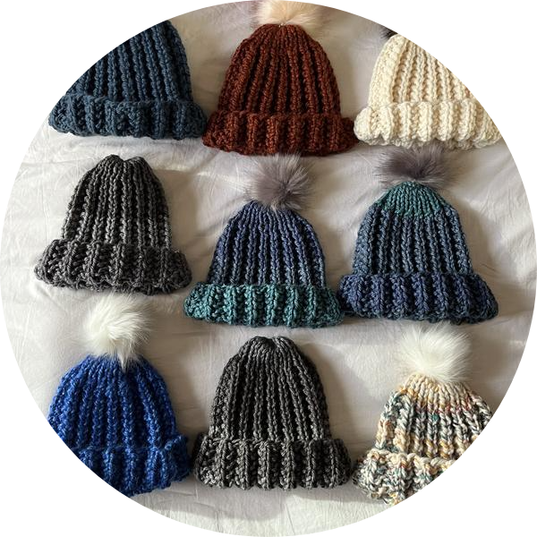 Basic Knit Ribbed Family Hat Pattern