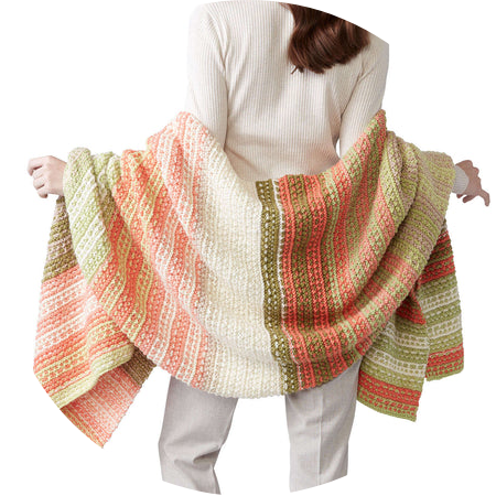 Caron Mosaic Knit Wrap Pattern