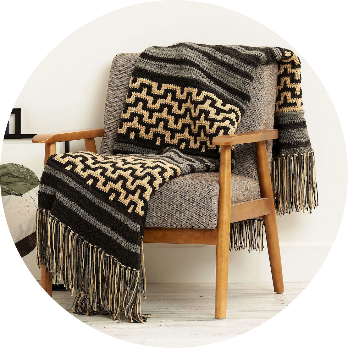 Red Heart Crochet Mosaic Stitch Blanket Pattern