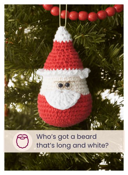 Lily Sugar'n Cream Crochet Santa Ornament Pattern