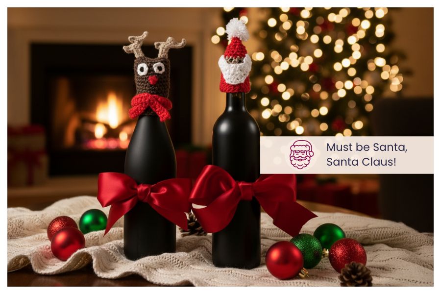 Lily Crochet Festive Bottle Toppers Pattern