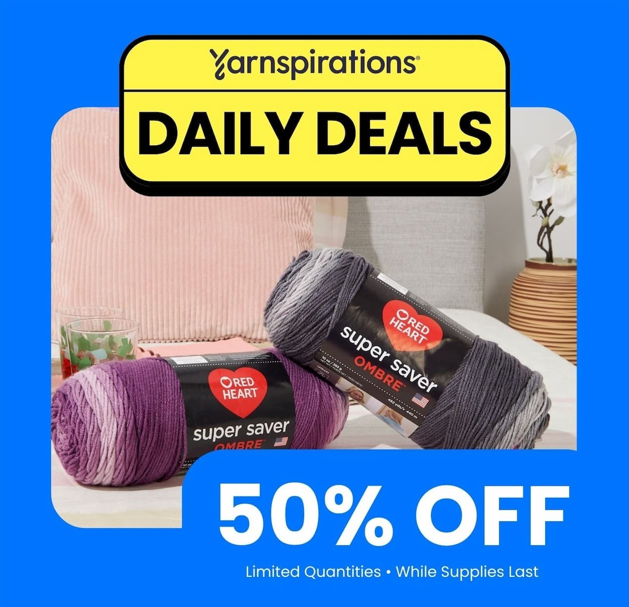 50% Off Red Heart Super Saver Ombre