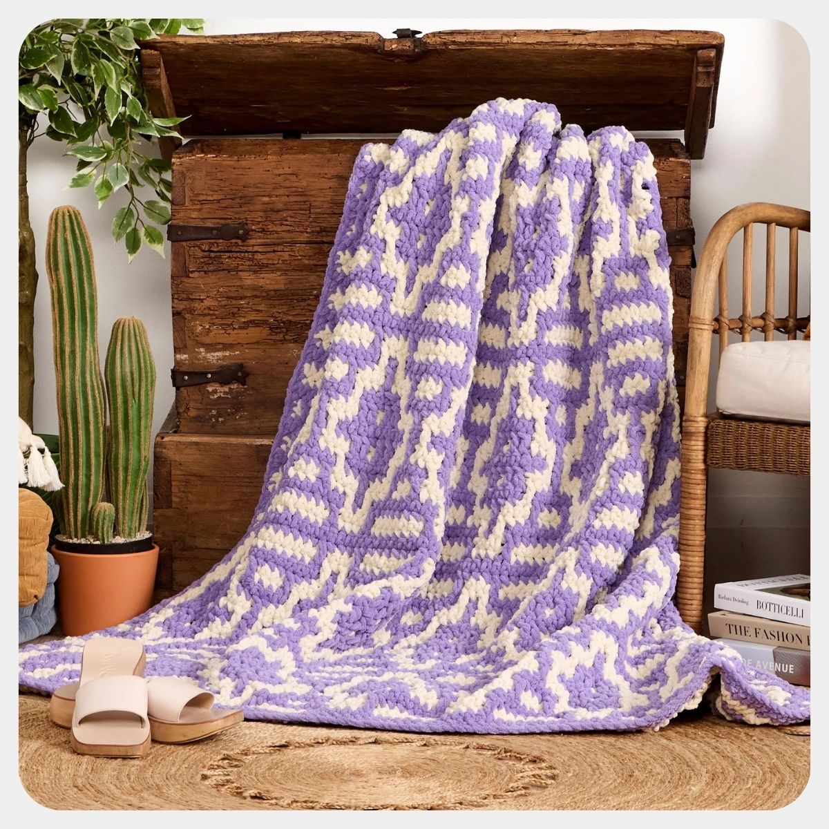 Bernat Prism Pathways Mosaic Crochet Blanket Pattern