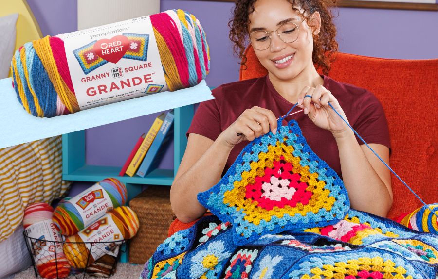 Red Heart All In One Granny Square Grande Yarn