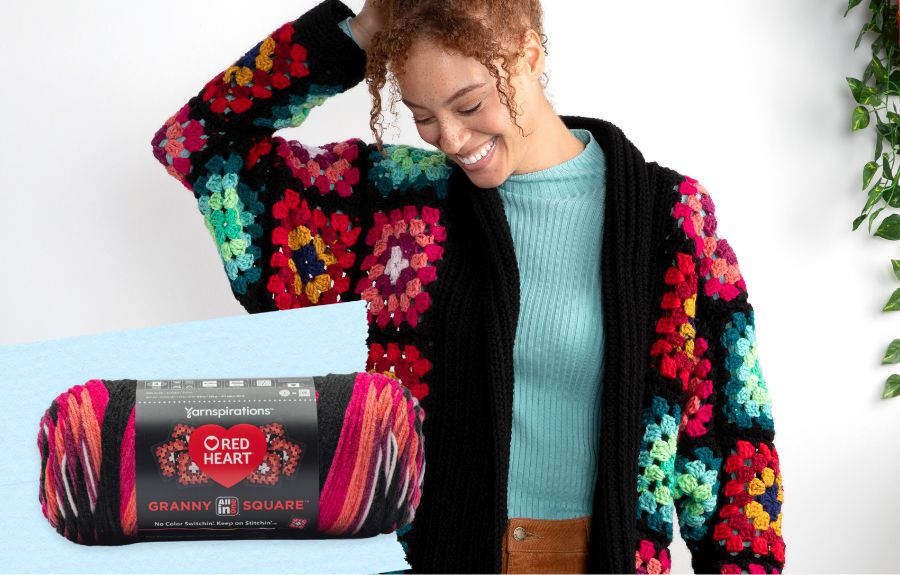 Red Heart All In One Granny Square Yarn