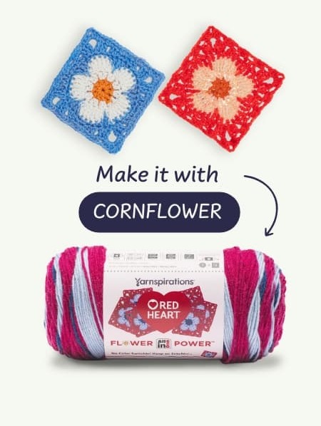 Red Heart All In One Flower Power - Cornflower