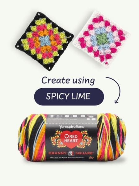 Red Heart All In One Granny Square - Spicy Lime