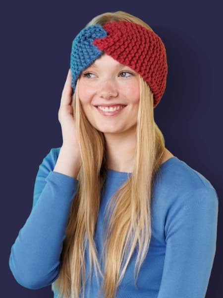 Red Heart Knit Duo Twist Headband