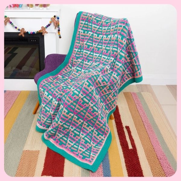 Sunrise Forest Mosaic Crochet Blanket Pattern