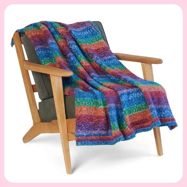 Rainbow Connection Knit Panel Blanket Pattern