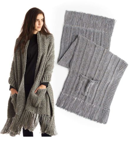 Crochet Texture Message Pocket Shawl Pattern