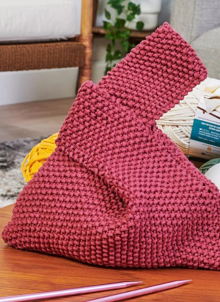 Seed Stitch Knit Knot Bag Pattern