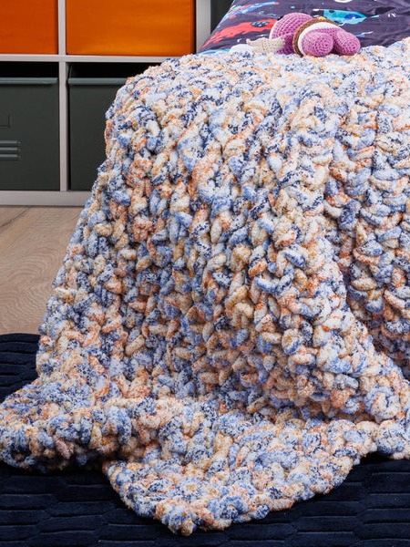 Free Big Texture Beginner Crochet Blanket Pattern