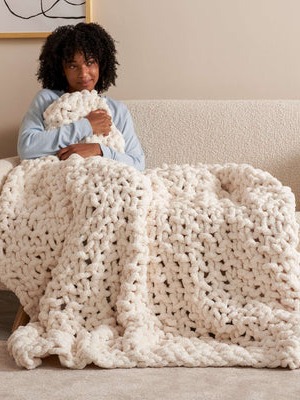 Free Extra Thick Seed Stitch Knit Blanket Pattern