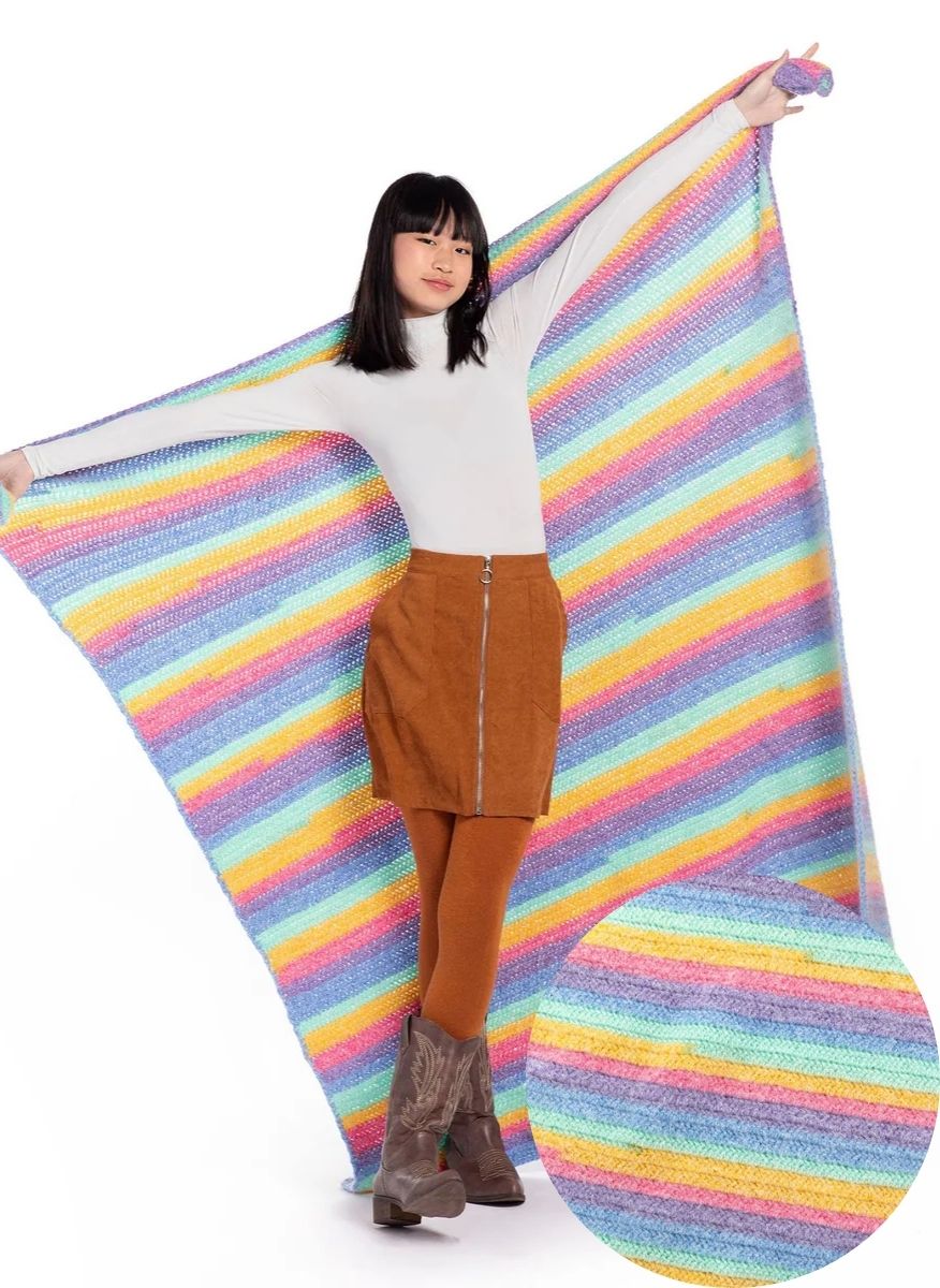 Free Herringbone Crochet Blanket Wrap Pattern