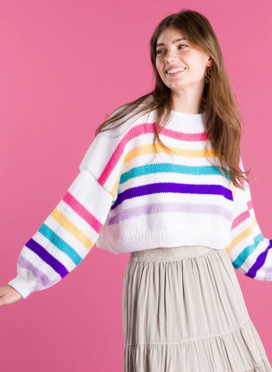 Free Dropped & Cropped Knit Pullover Pattern